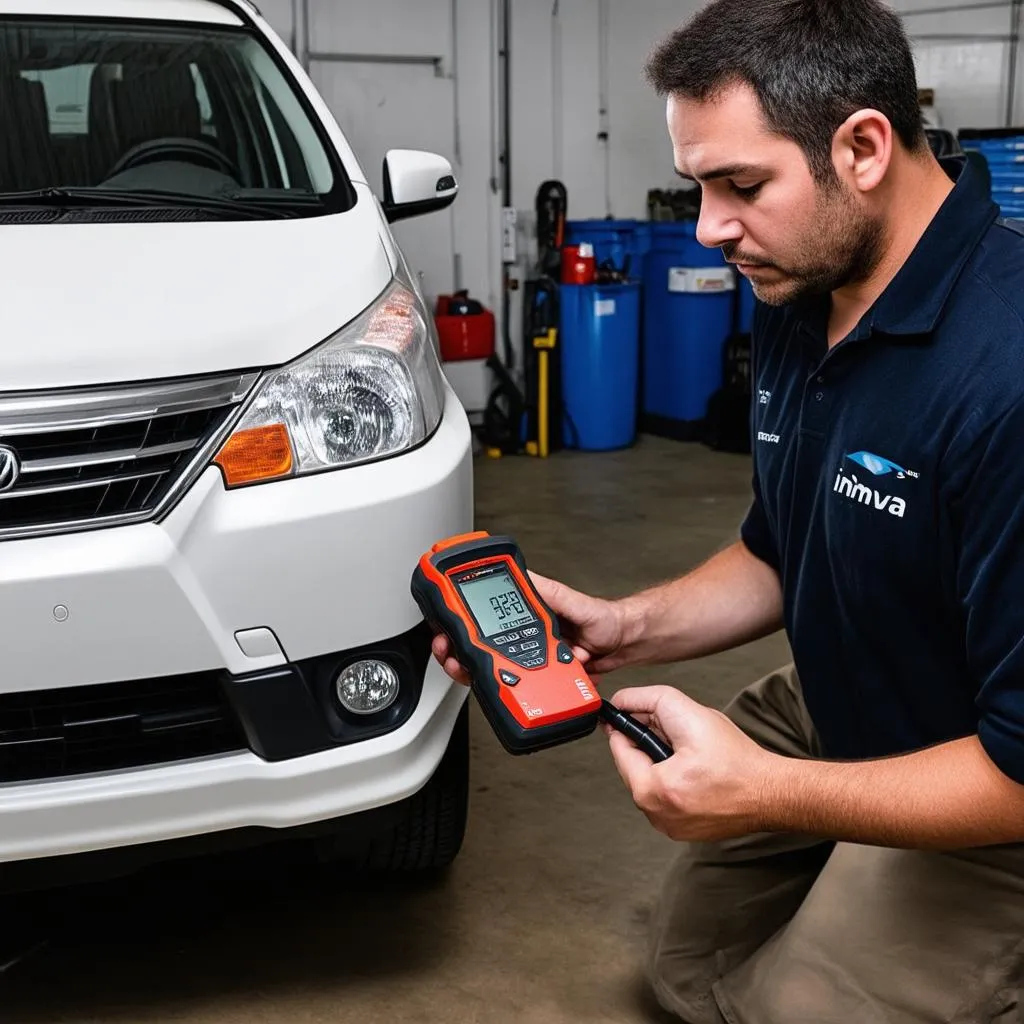 Mechanic Using Diagnostic Tool