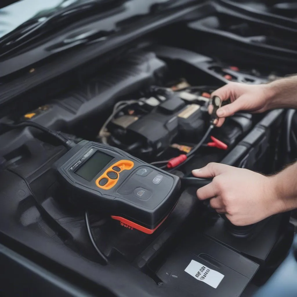 Mechanic Using OBD Scanner