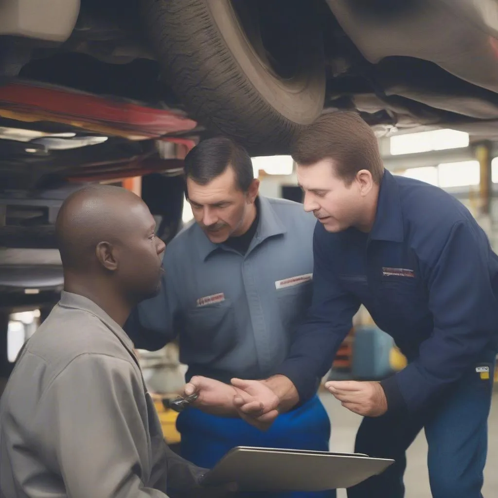 Mechanic Explaining the Tool