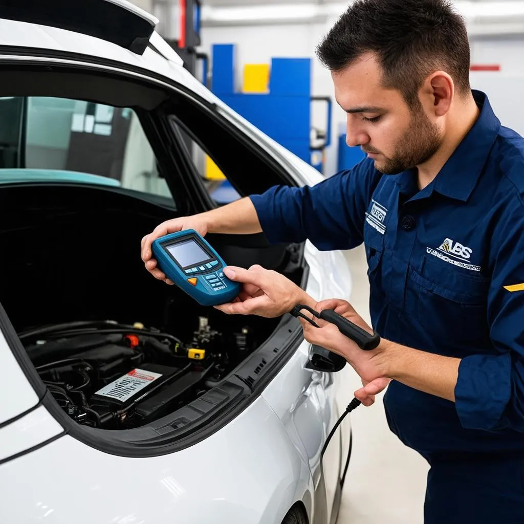 Mechanic Scanning for ABS Fault Codes