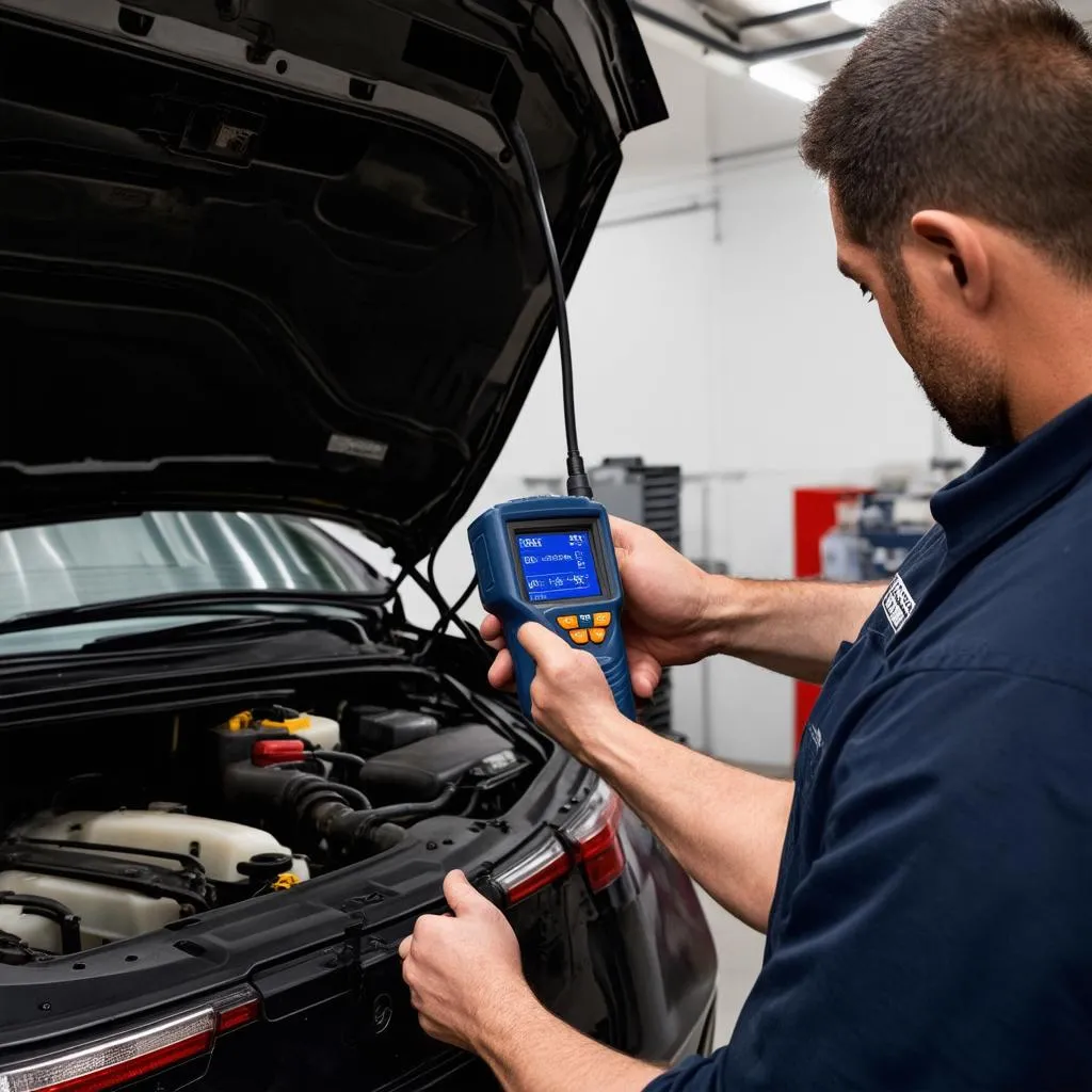 Mechanic using bidirectional scanner