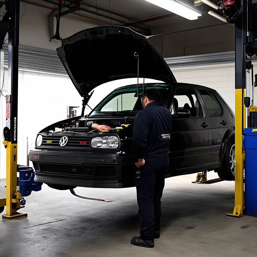 Mechanic Working on VW