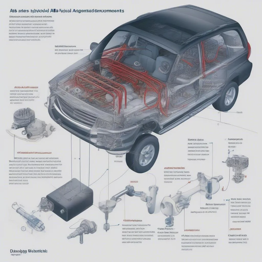 A diagram of an ABS brake system