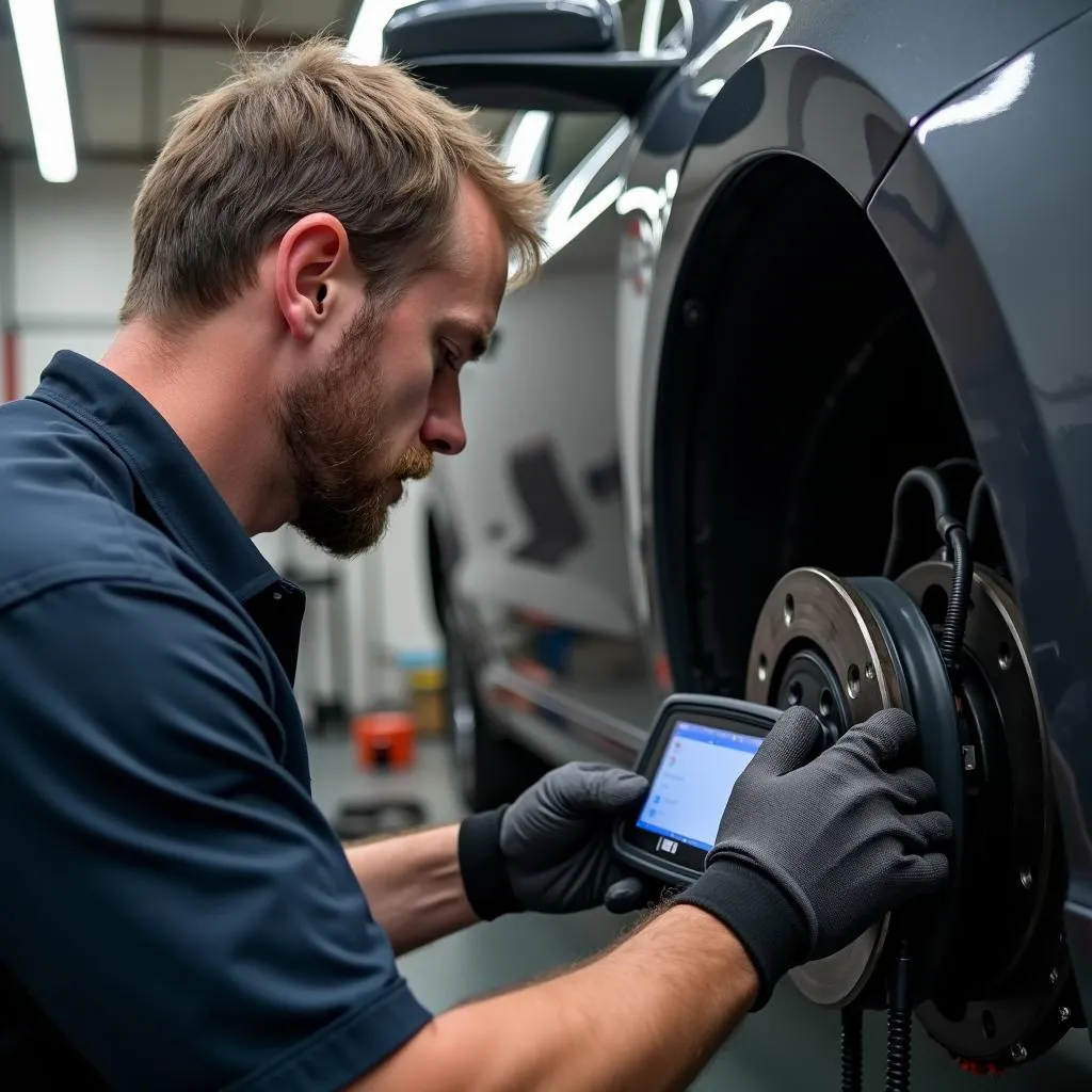 Mechanic activating an ABS pump without a scan tool