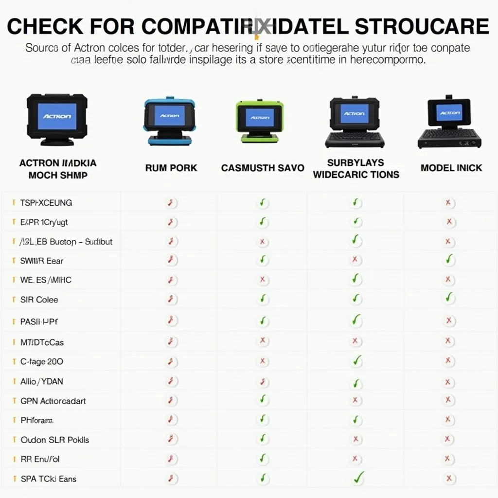 Actron Scan Tool Compatibility Chart