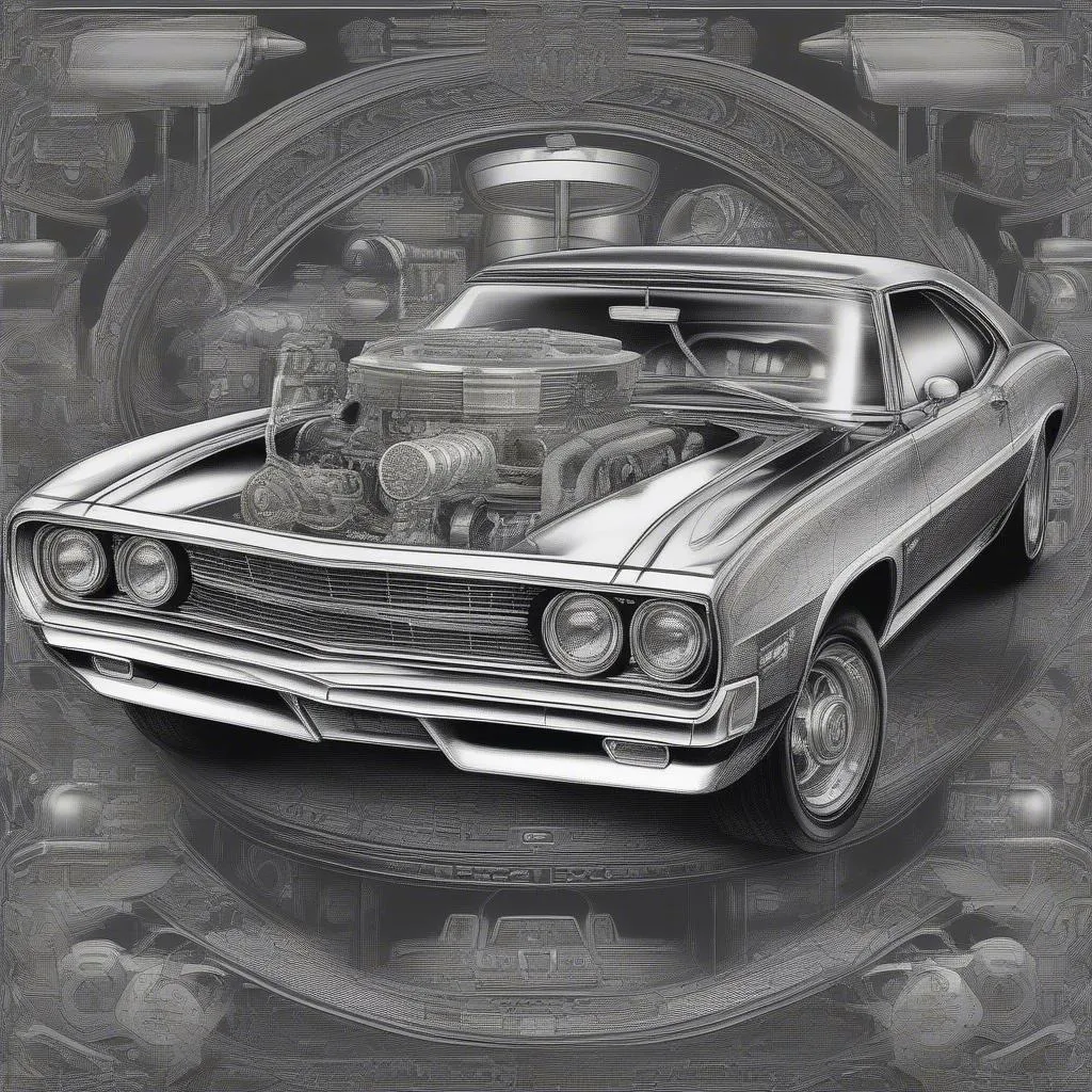 Detailed Classic Cars Coloring Book