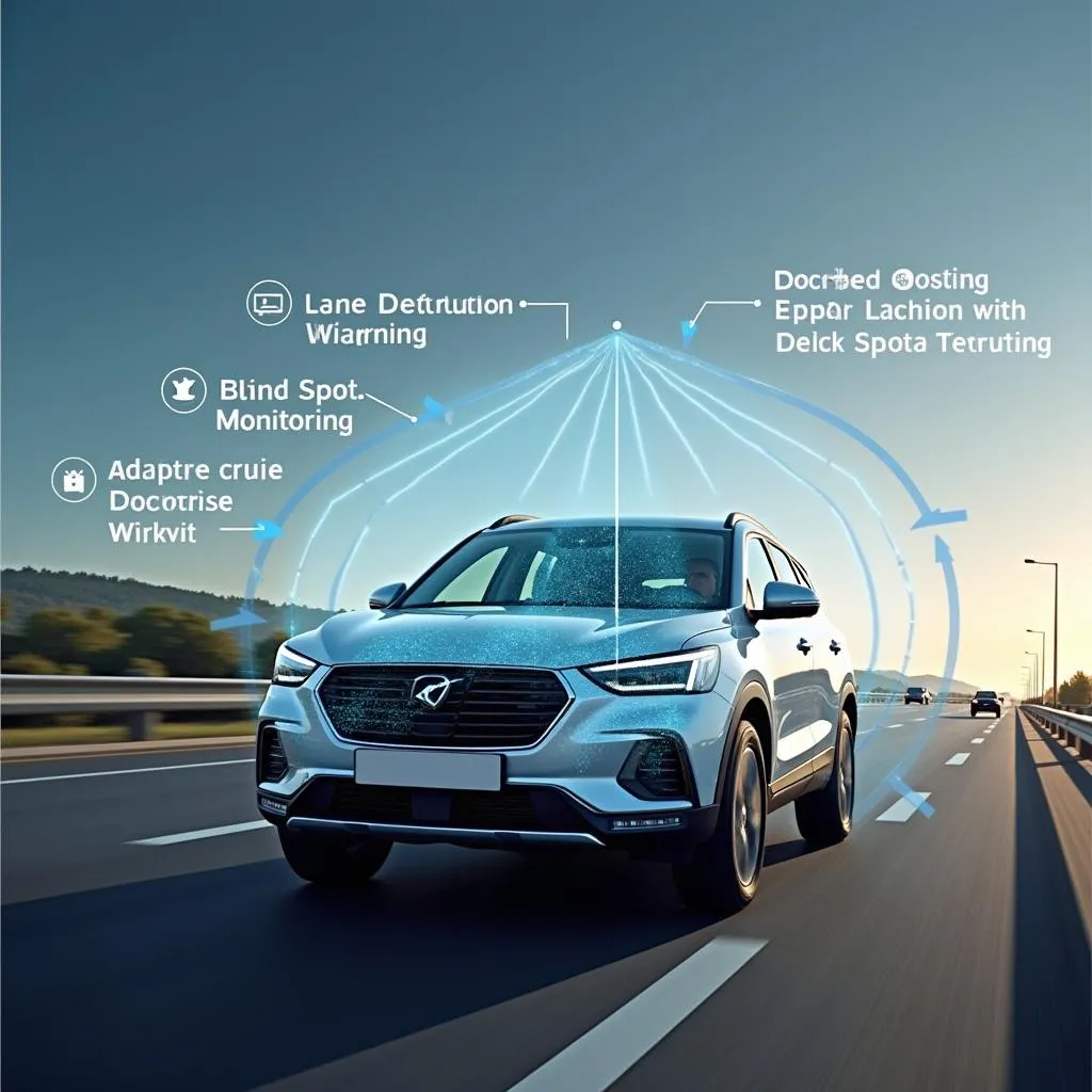 Car with ADAS Features Activated