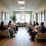 Modern and welcoming waiting area at AdventHealth Urgent Care