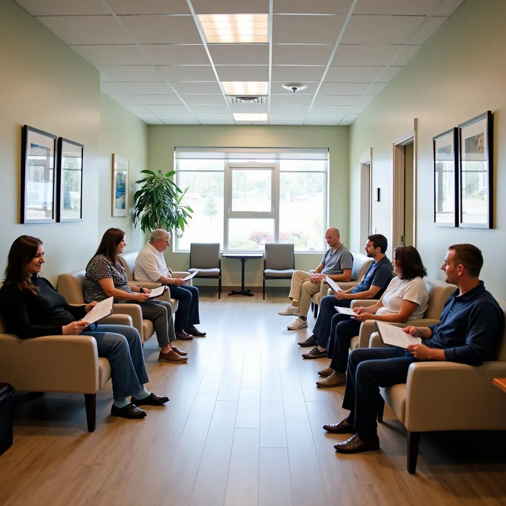 Modern and welcoming waiting area at AdventHealth Urgent Care