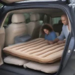 air bed in a car