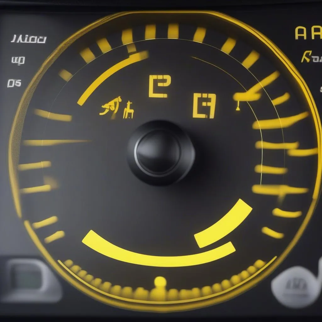 Airbag warning light on car dashboard