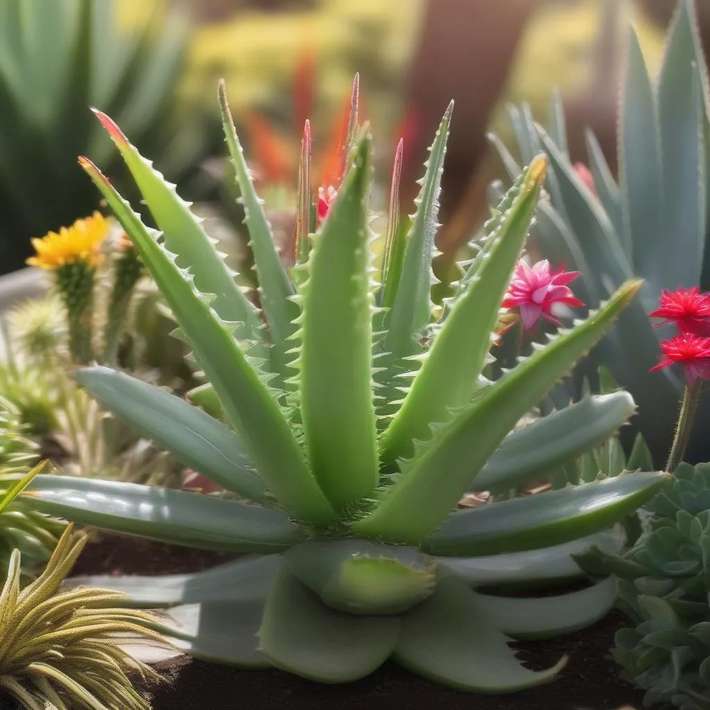 Aloe Vera Plant in a Garden