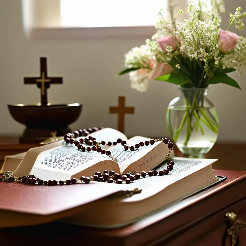 Catholic home altar details