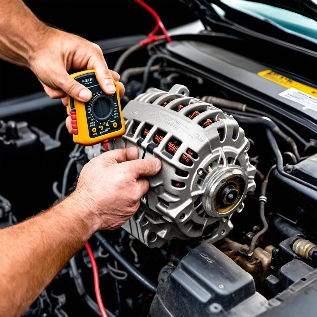 Checking a car alternator