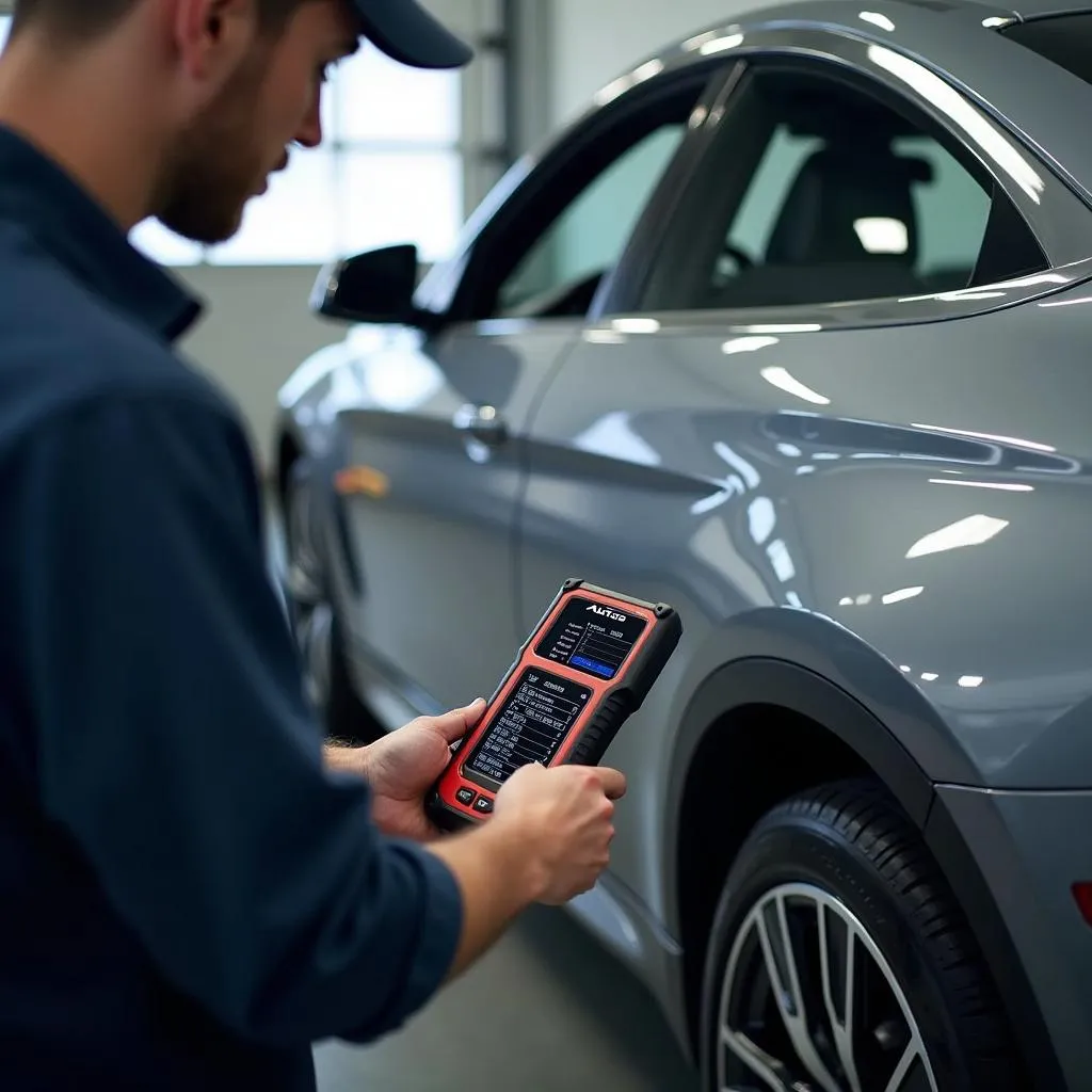 Mechanic using Altus Scan Tool to diagnose a BMW