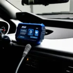 Ancel Car Scanner Connected to a Car's OBD2 Port