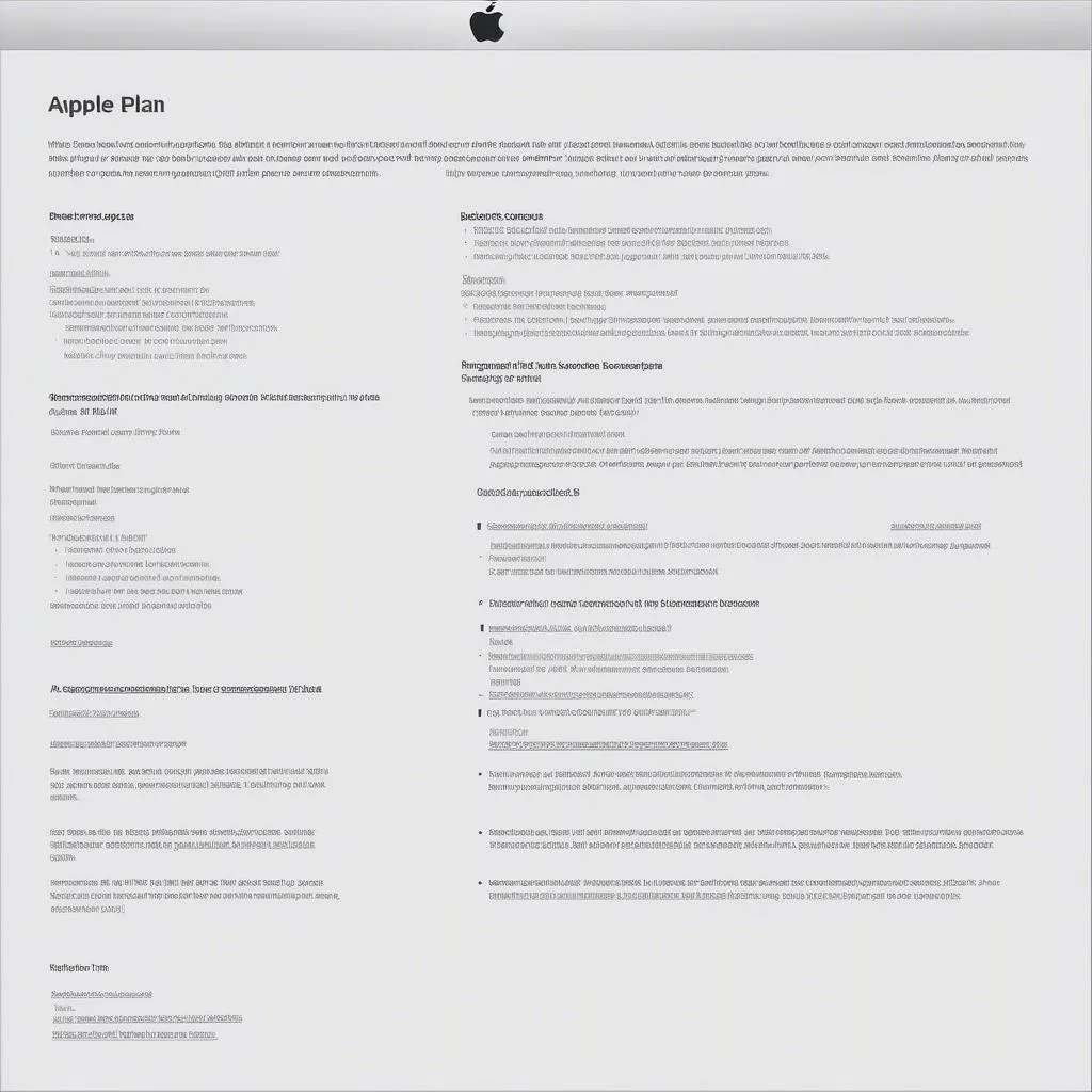 Sample Apple Care Plan Document