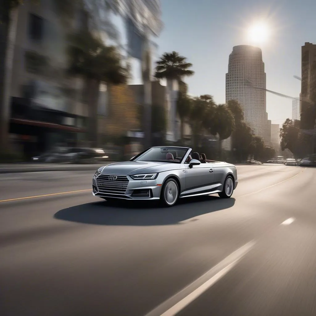 Audi A4 Driving on Sunset Boulevard