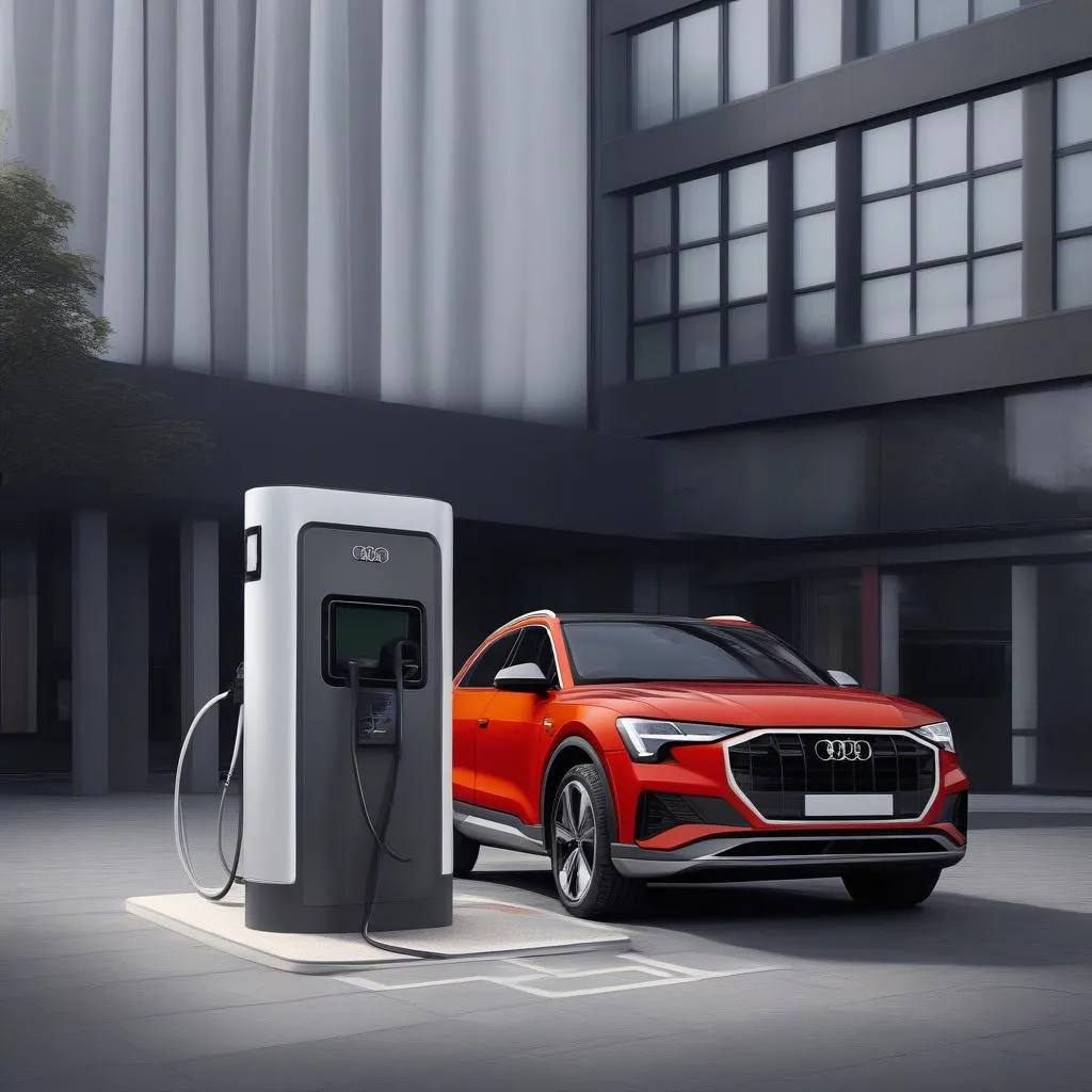 Audi Q4 e-tron charging stations and electric vehicle technology