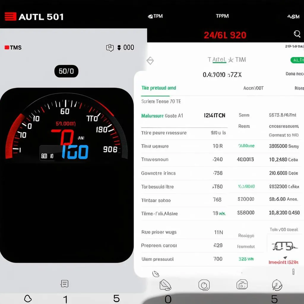 Autel 501 TPMS Screen