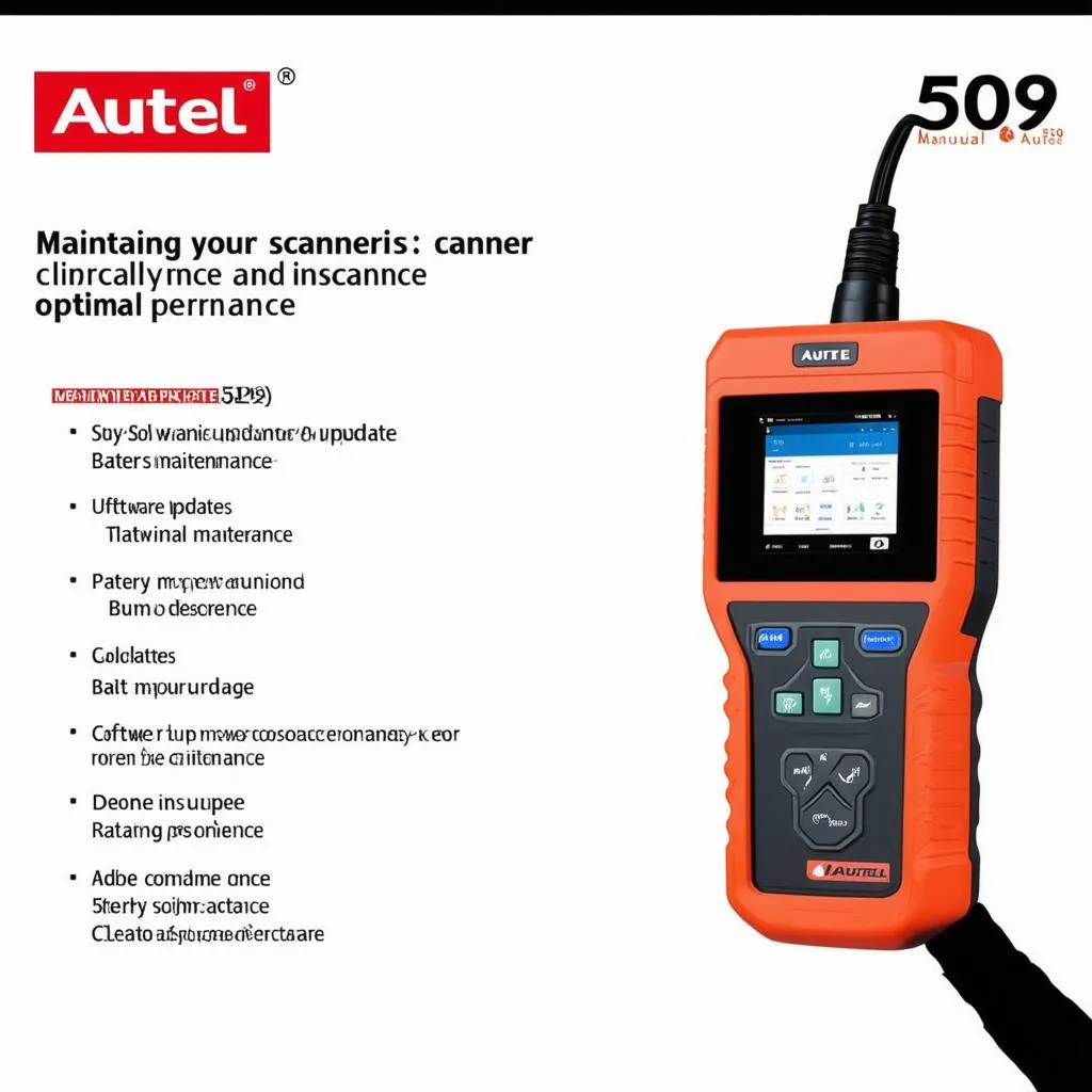 Autel 509 Scanner Maintenance