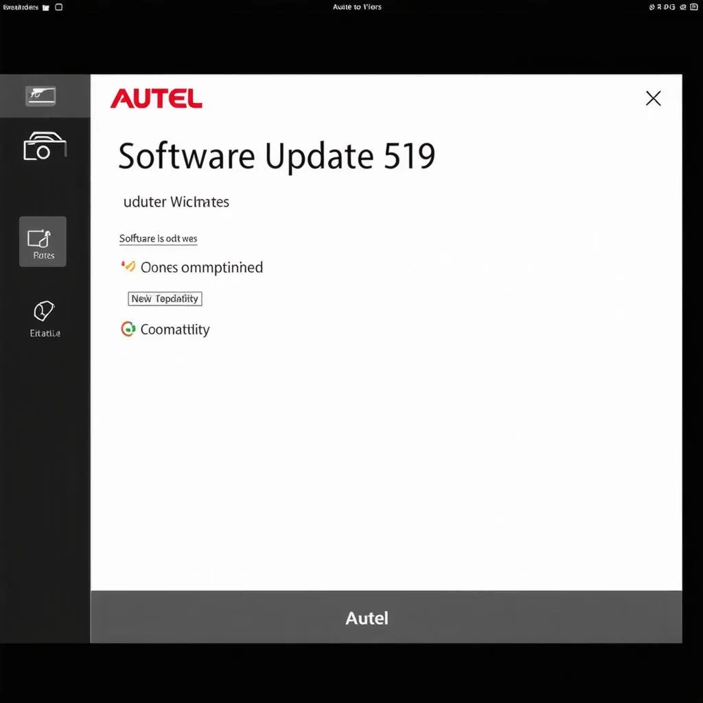 Autel 519 Software Update Screen