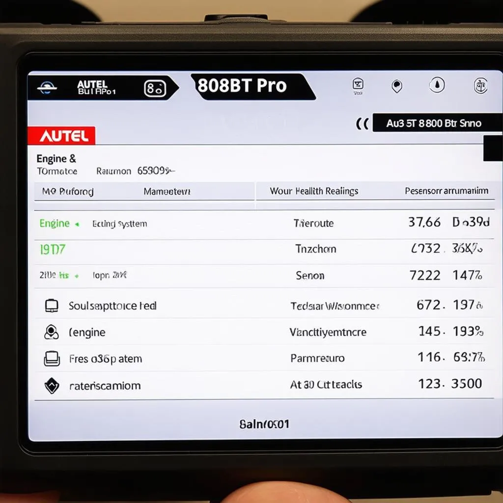 Autel 808 BT Pro Diagnostic Data
