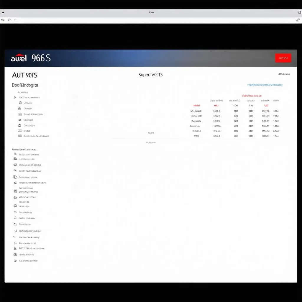 Autel 906TS VCI software interface