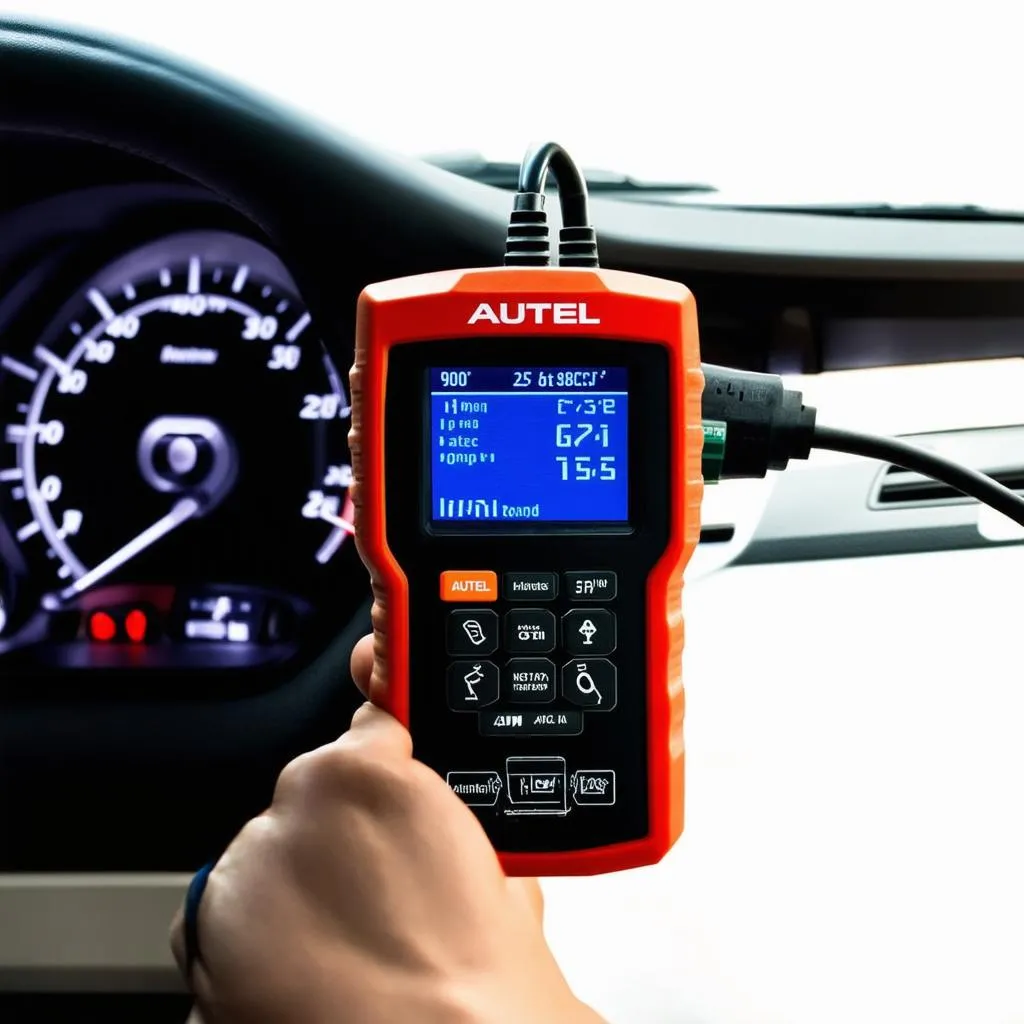 Autel 908CV connected to car