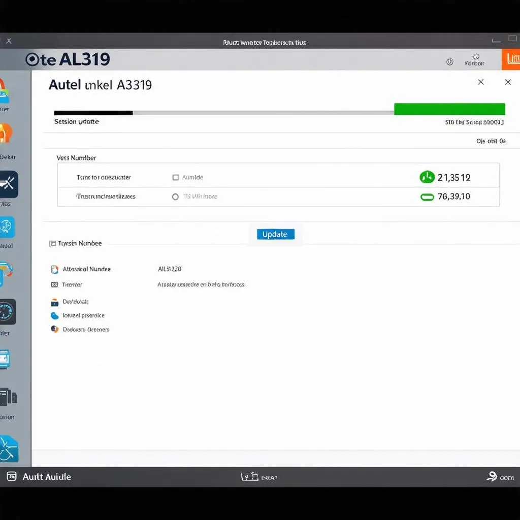Autel AL319 software update on computer screen