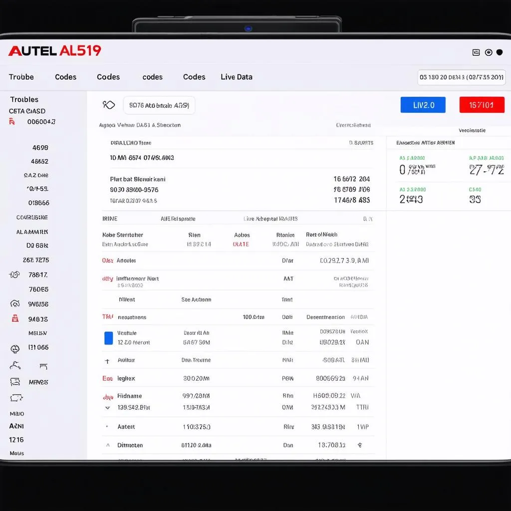 Autel AL519 dashboard