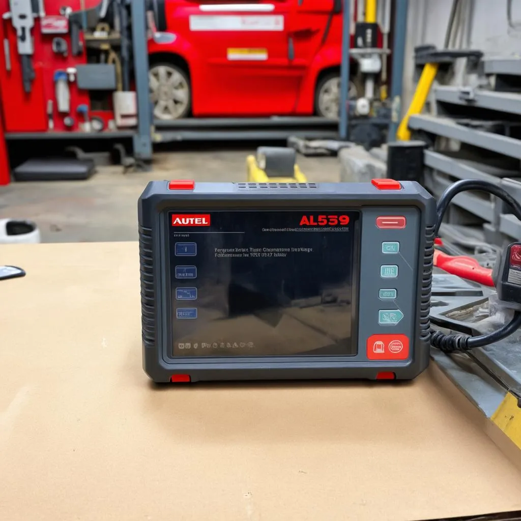 Autel AL519 Diagnostic Tool in a Repair Shop