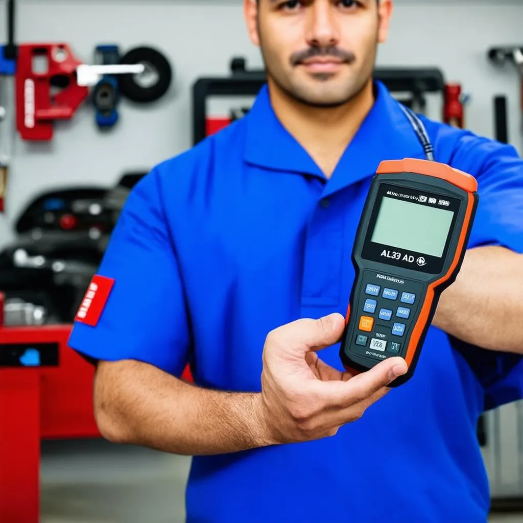 Mechanic Holding Autel AL529