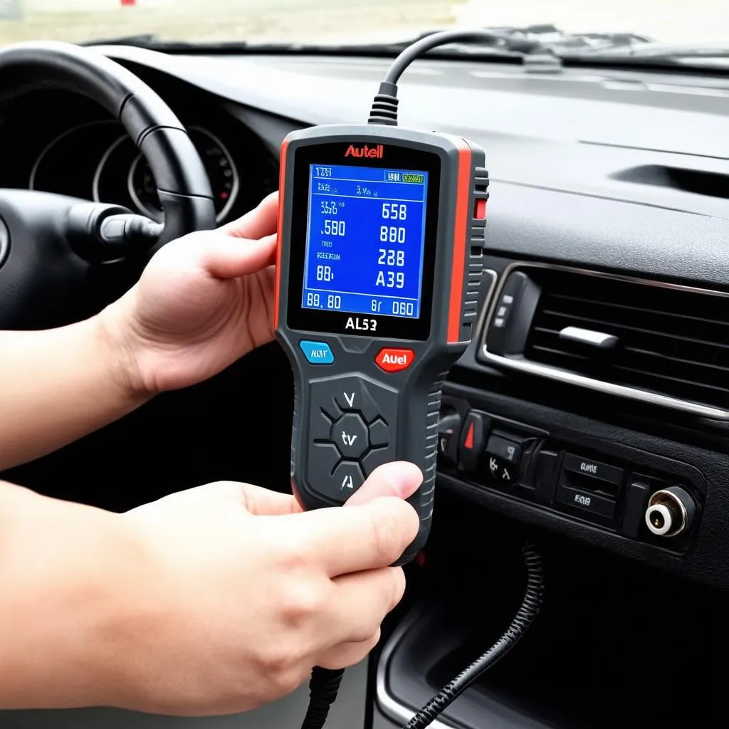 Autel AL539 OBD2 scanner connected