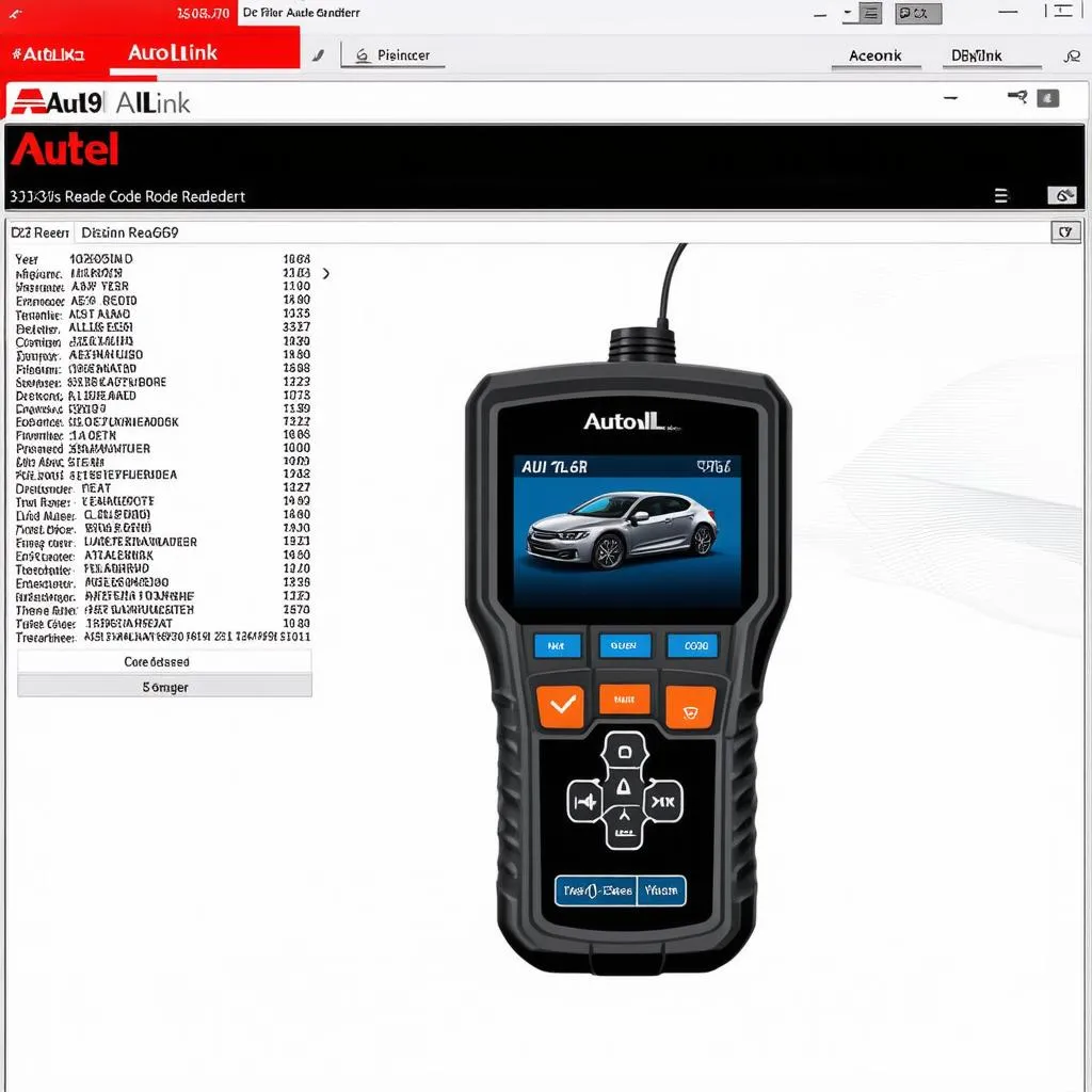 Autel AL619 Autolink Diagnostic Code Reader displaying car information