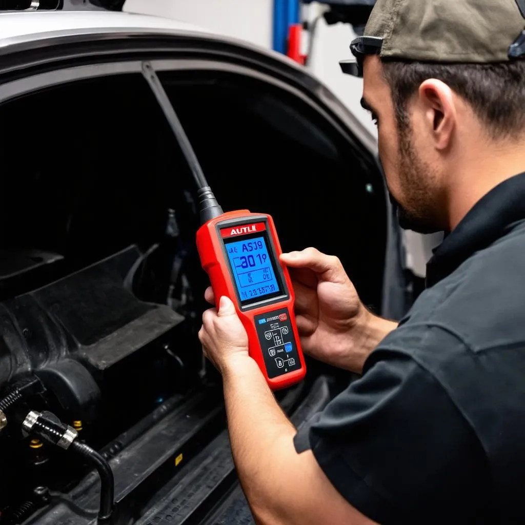 Autel AL619 Scanner in Use