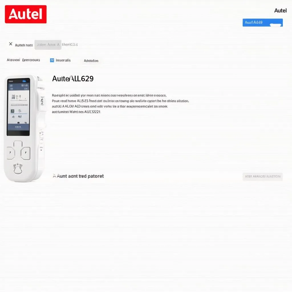 Autel AL629 User Interface