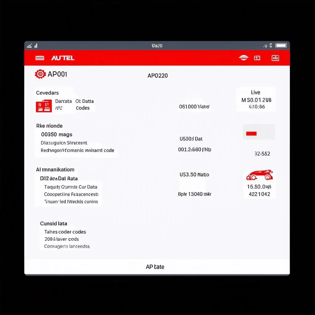 Autel AP200 Diagnostics Screen