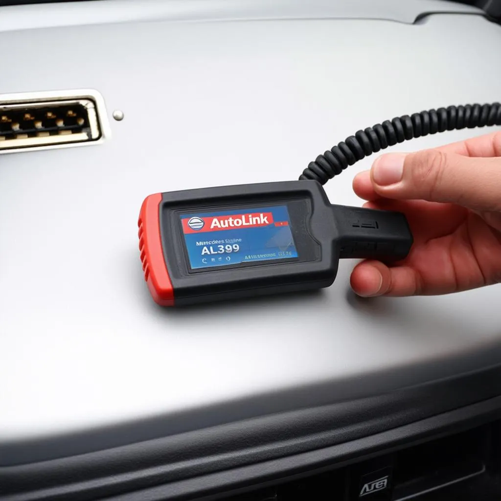 Autel Autolink AL319 connected to a Mercedes W202