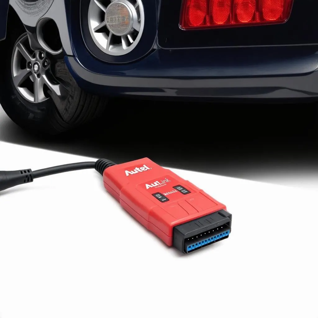 Autel Autolink Scanner Connected to OBD-II Port