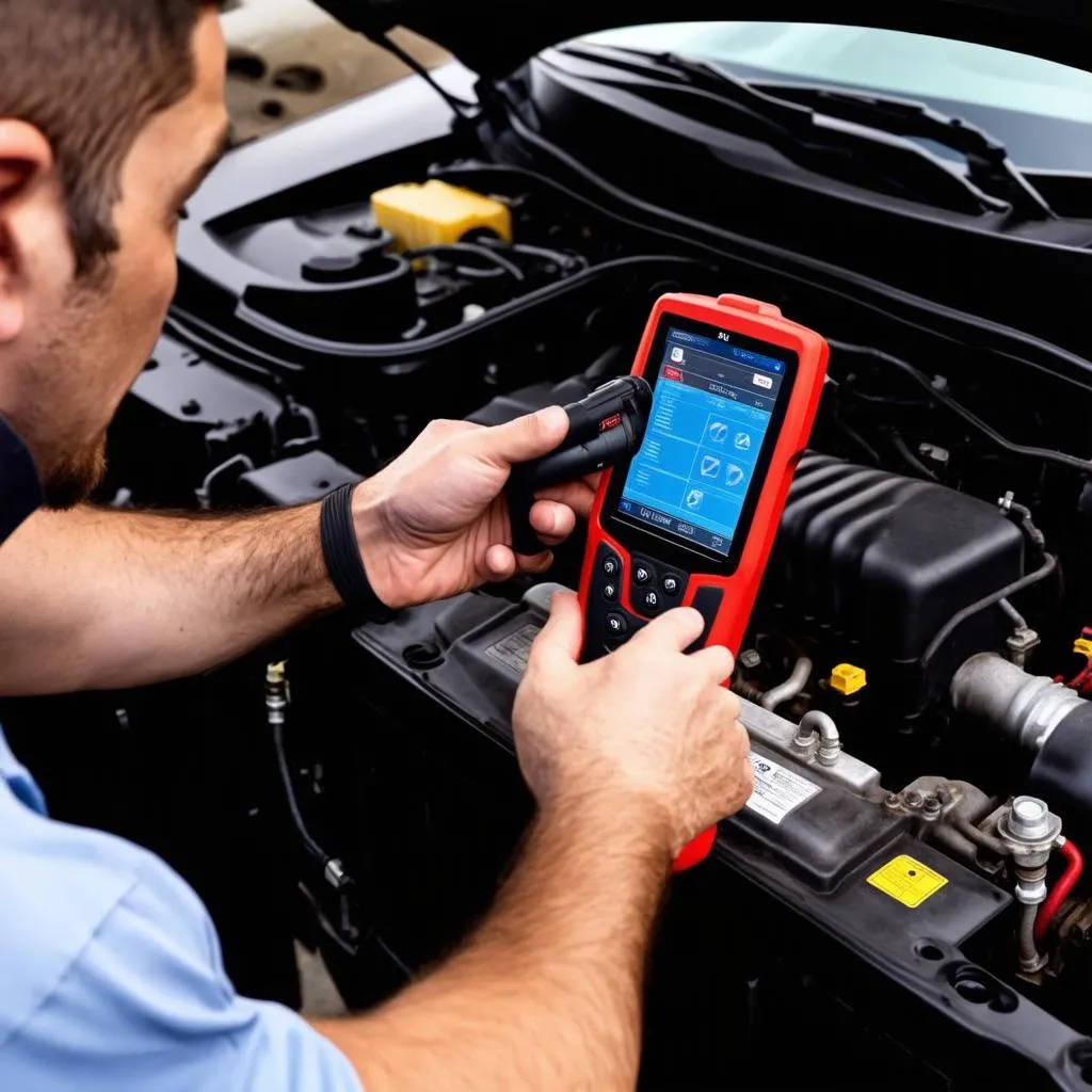 Autel borescope software used to inspect engine components