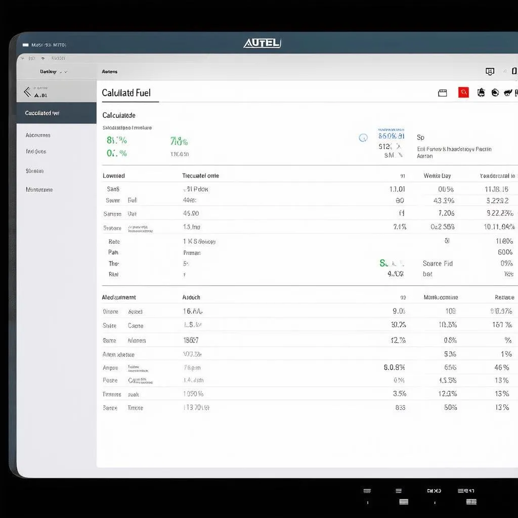 Autel Scanner displaying Calculated Fuel