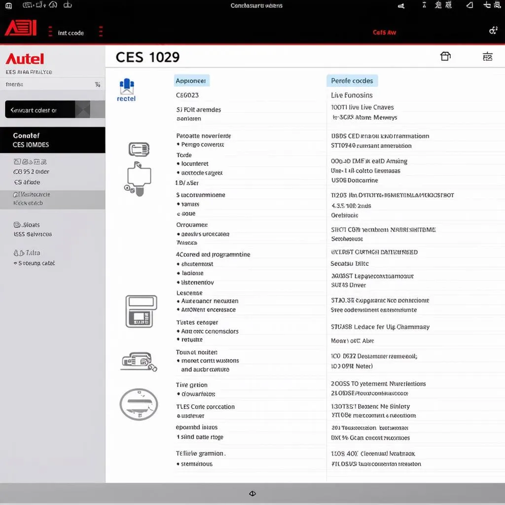 Autel CES 1029 Interface