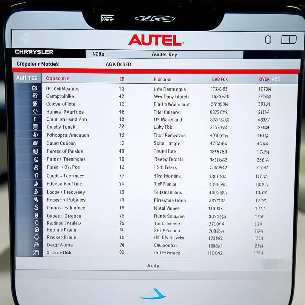 Autel Chrysler Key Fob Compatible Models