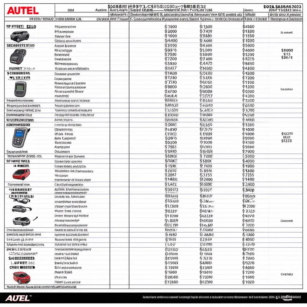 Autel Comparison Chart 2023