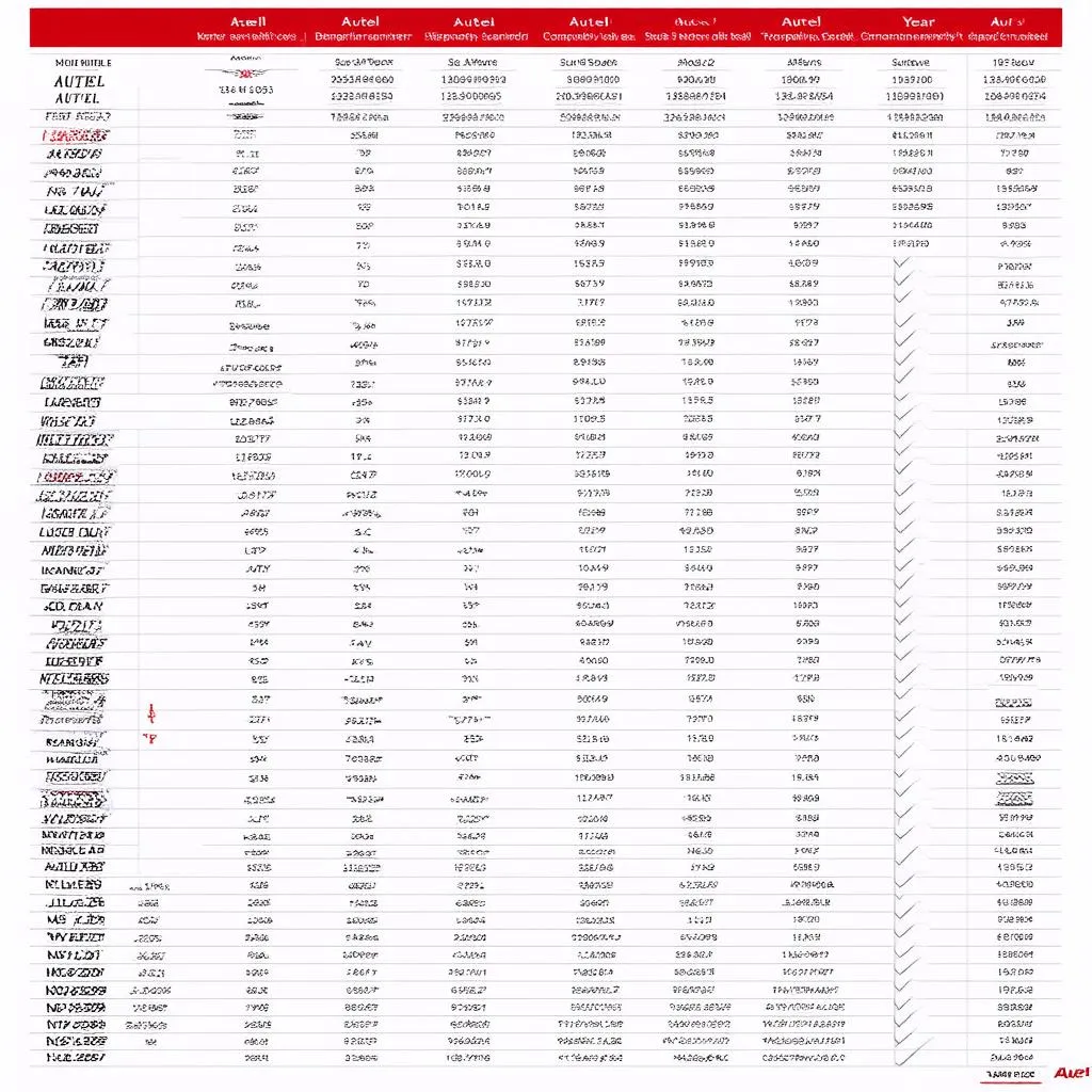 Autel compatibility chart