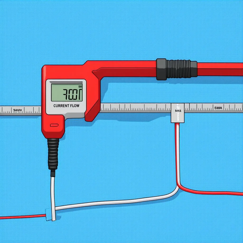 Current Clamp Measuring Current Flow