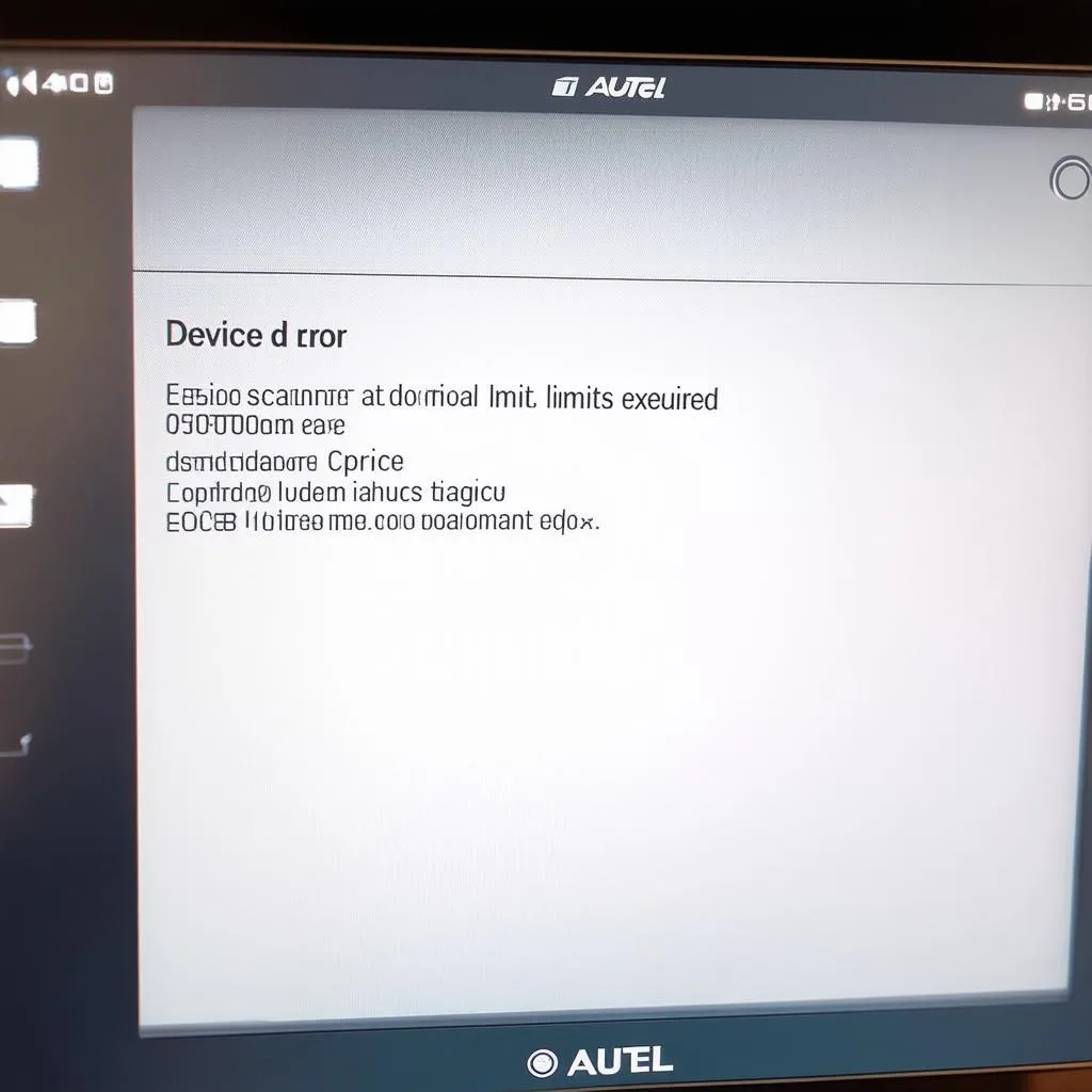 Autel device limits exceeded error