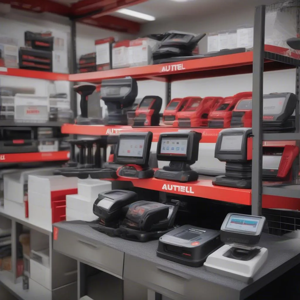 Autel Diagnostic Scanners in a Shop