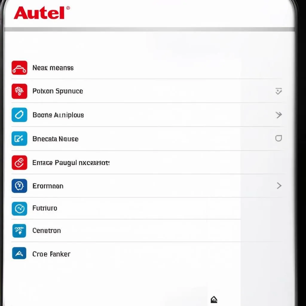 Autel Diagnostic Tool User Interface